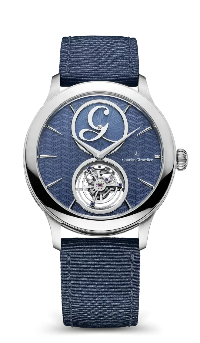 Modèle Charles Girardier CG-1809 41/2WG, cadran Cobalt Blue